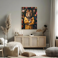Majestic Anthropomorphic Lion Surreal Fantasy or Mythology Poster PosterGoat