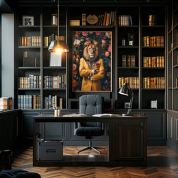 Majestic Anthropomorphic Lion Surreal Fantasy or Mythology Poster PosterGoat