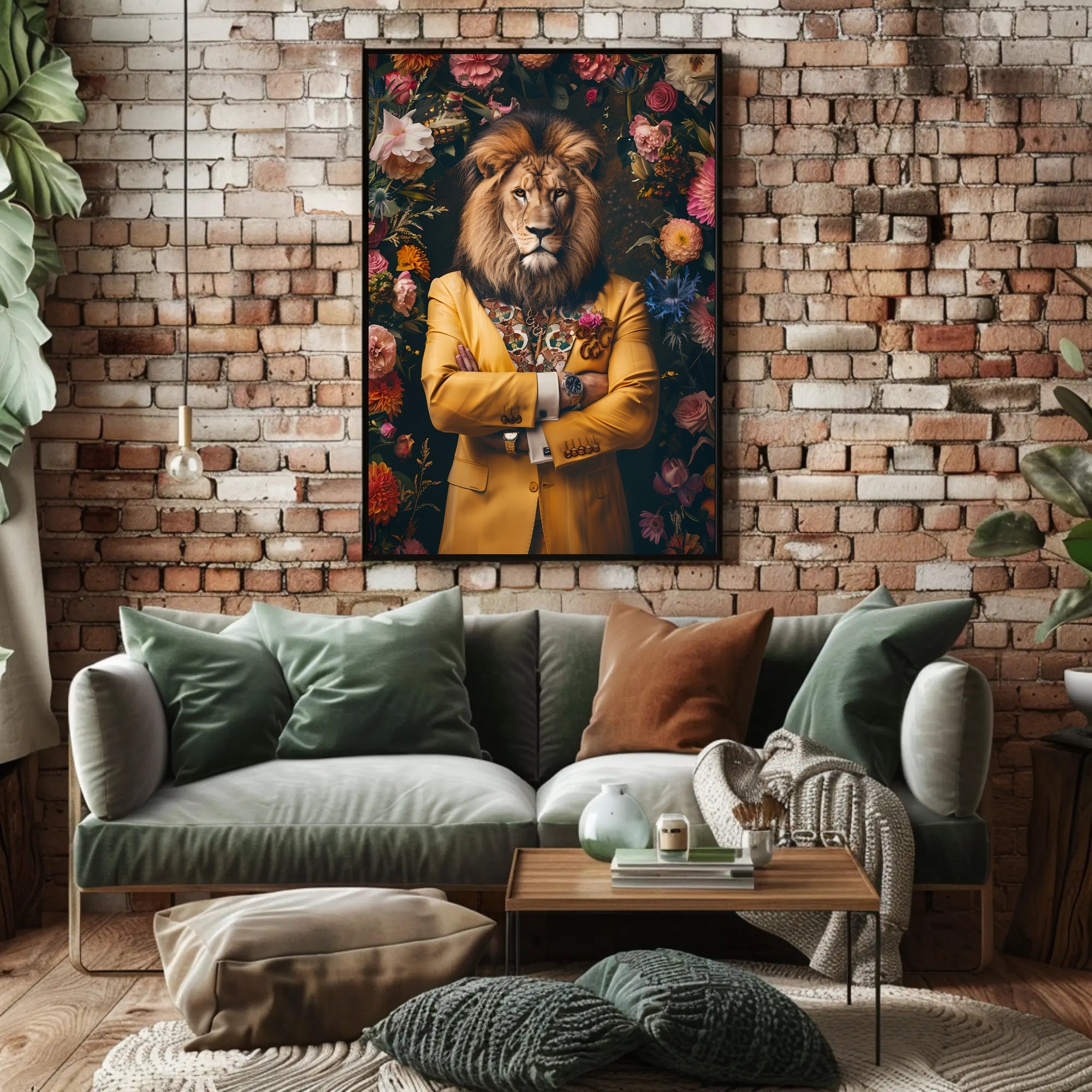 Majestic Anthropomorphic Lion Surreal Fantasy or Mythology Poster PosterGoat