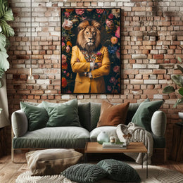 Majestic Anthropomorphic Lion Surreal Fantasy or Mythology Poster PosterGoat