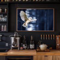 Majestic Barn Owl Flight in Nocturnal Forest Animal Poster PosterGoat