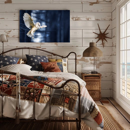 Majestic Barn Owl Flight in Nocturnal Forest Animal Poster PosterGoat