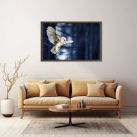 Majestic Barn Owl Flight in Nocturnal Forest Animal Poster PosterGoat