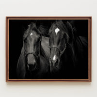 Majestic Black Horses Artwork: Elegant Animal Poster PosterGoat