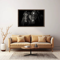 Majestic Black Horses Artwork: Elegant Animal Poster PosterGoat