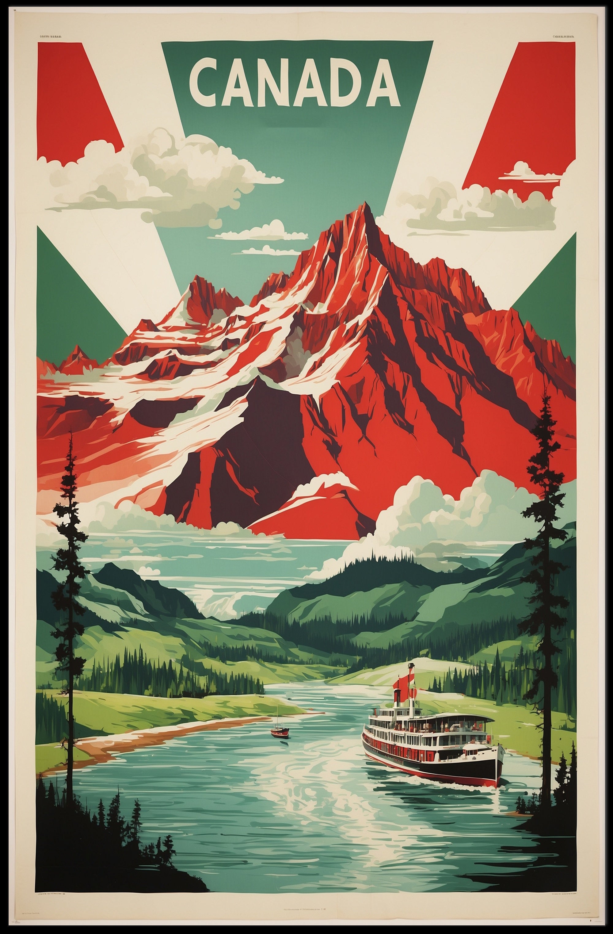 Majestic Canadian Rockies Travel Poster PosterGoat