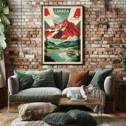 Majestic Canadian Rockies Travel Poster PosterGoat
