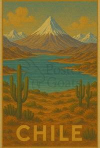 Majestic Chilean Landscape Vintage Travel Poster PosterGoat