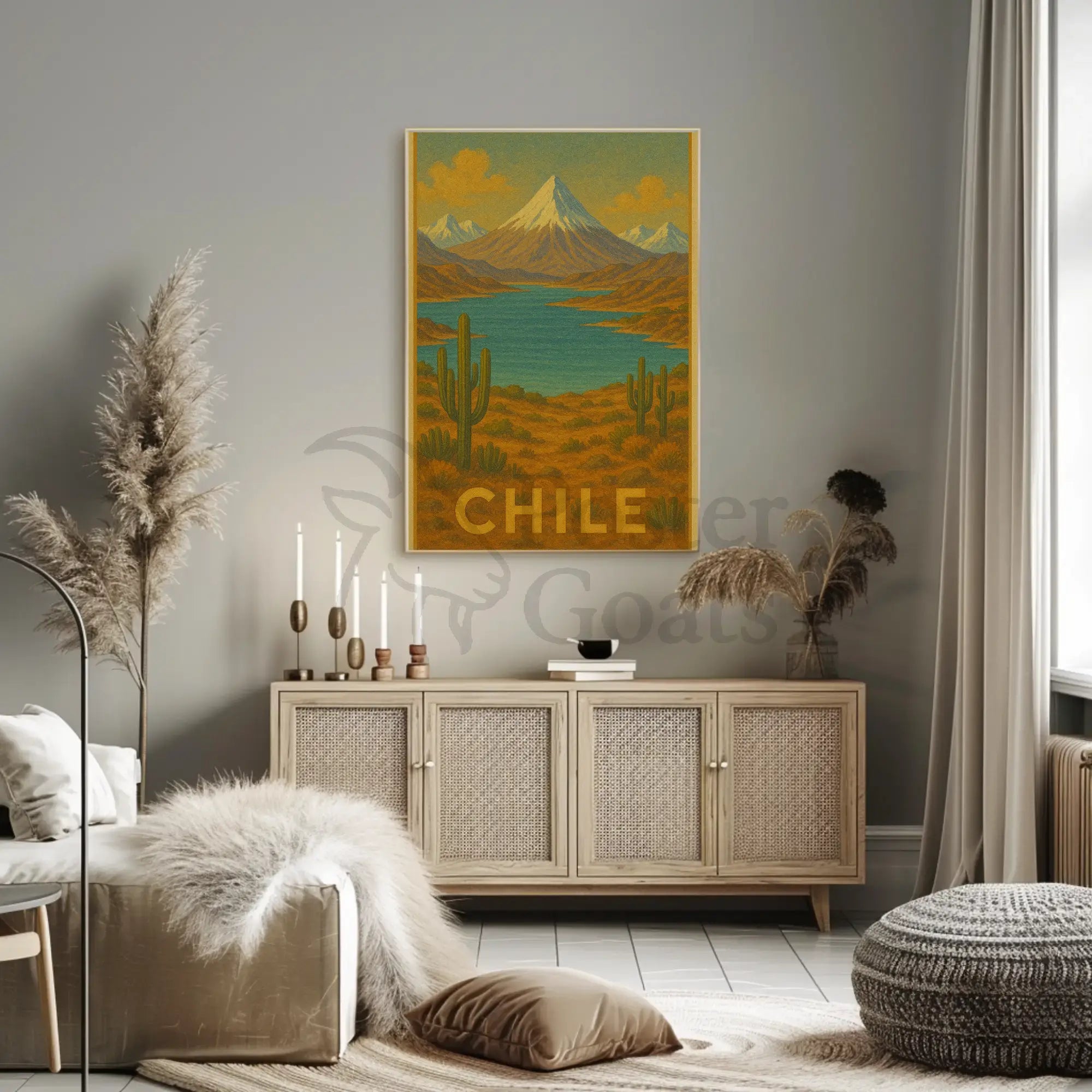 Majestic Chilean Landscape Vintage Travel Poster PosterGoat