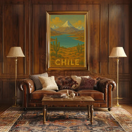 Majestic Chilean Landscape Vintage Travel Poster PosterGoat
