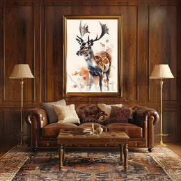 Majestic Deer Watercolor Art Animal Poster PosterGoat