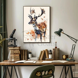 Majestic Deer Watercolor Art Animal Poster PosterGoat