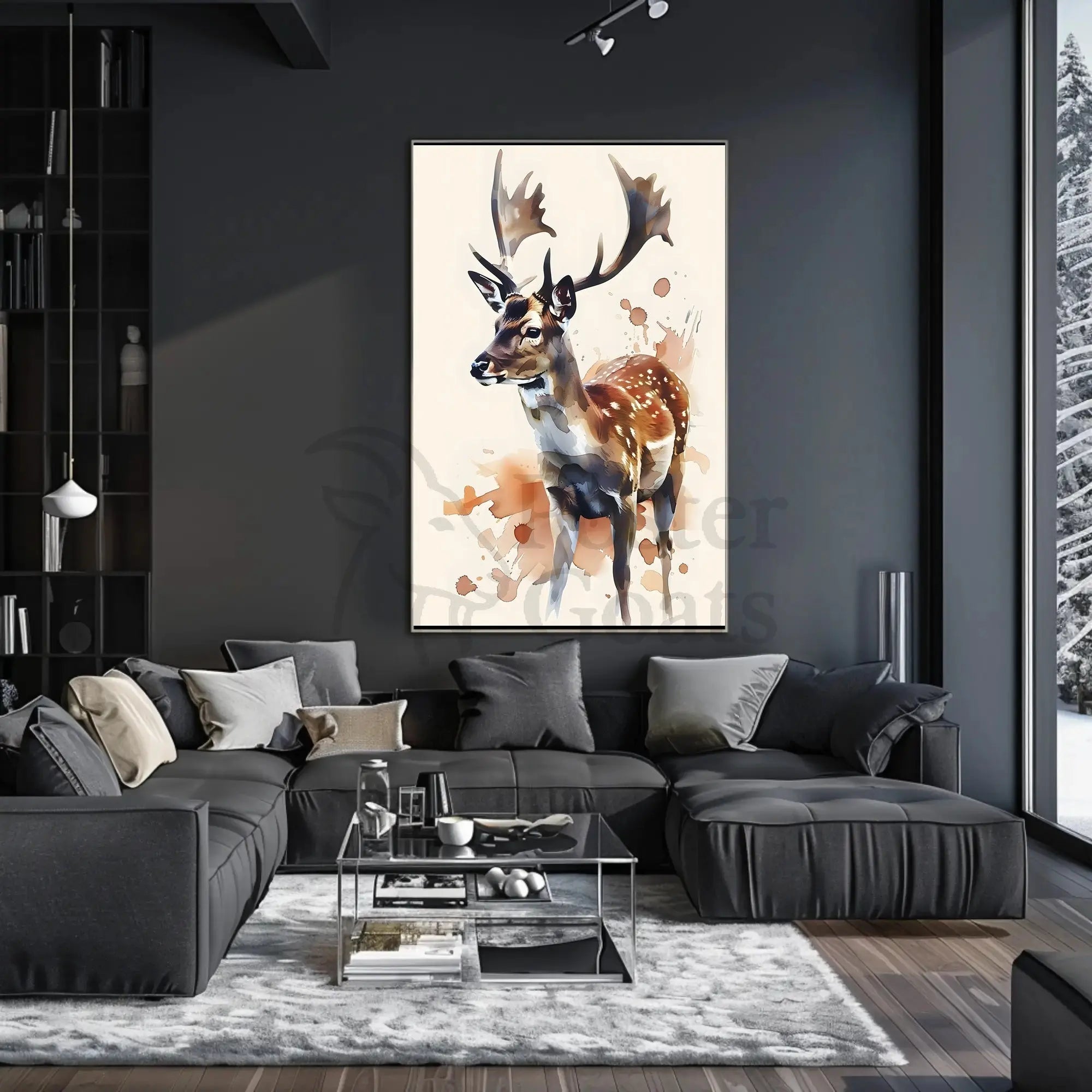 Majestic Deer Watercolor Art Animal Poster PosterGoat