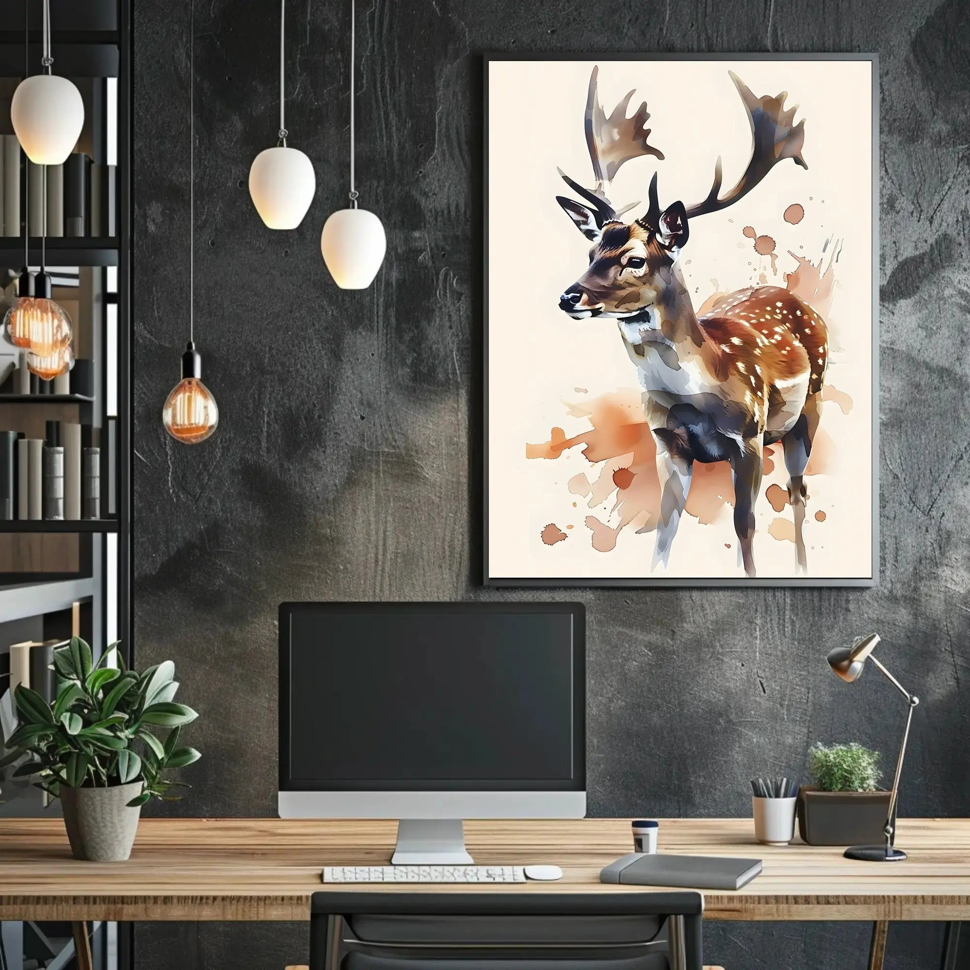 Majestic Deer Watercolor Art Animal Poster PosterGoat