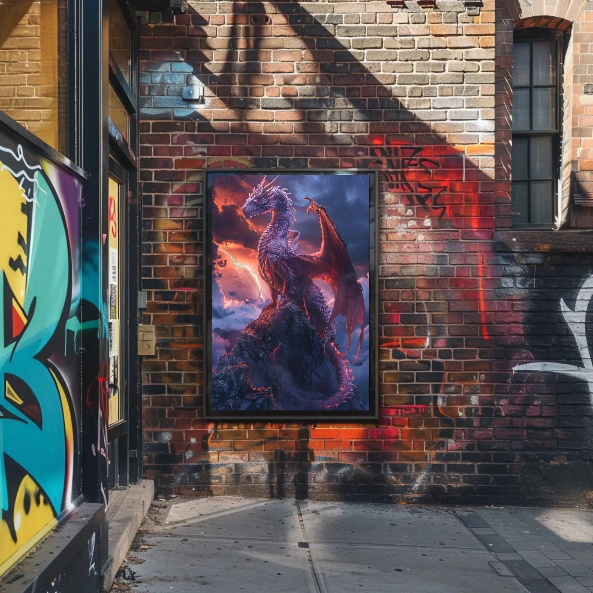Majestic Dragon Fantasy Art Print - Abstract Poster PosterGoat
