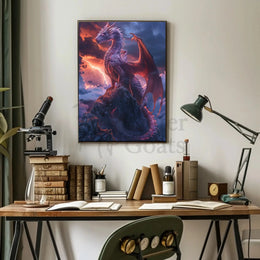 Majestic Dragon Fantasy Art Print - Abstract Poster PosterGoat