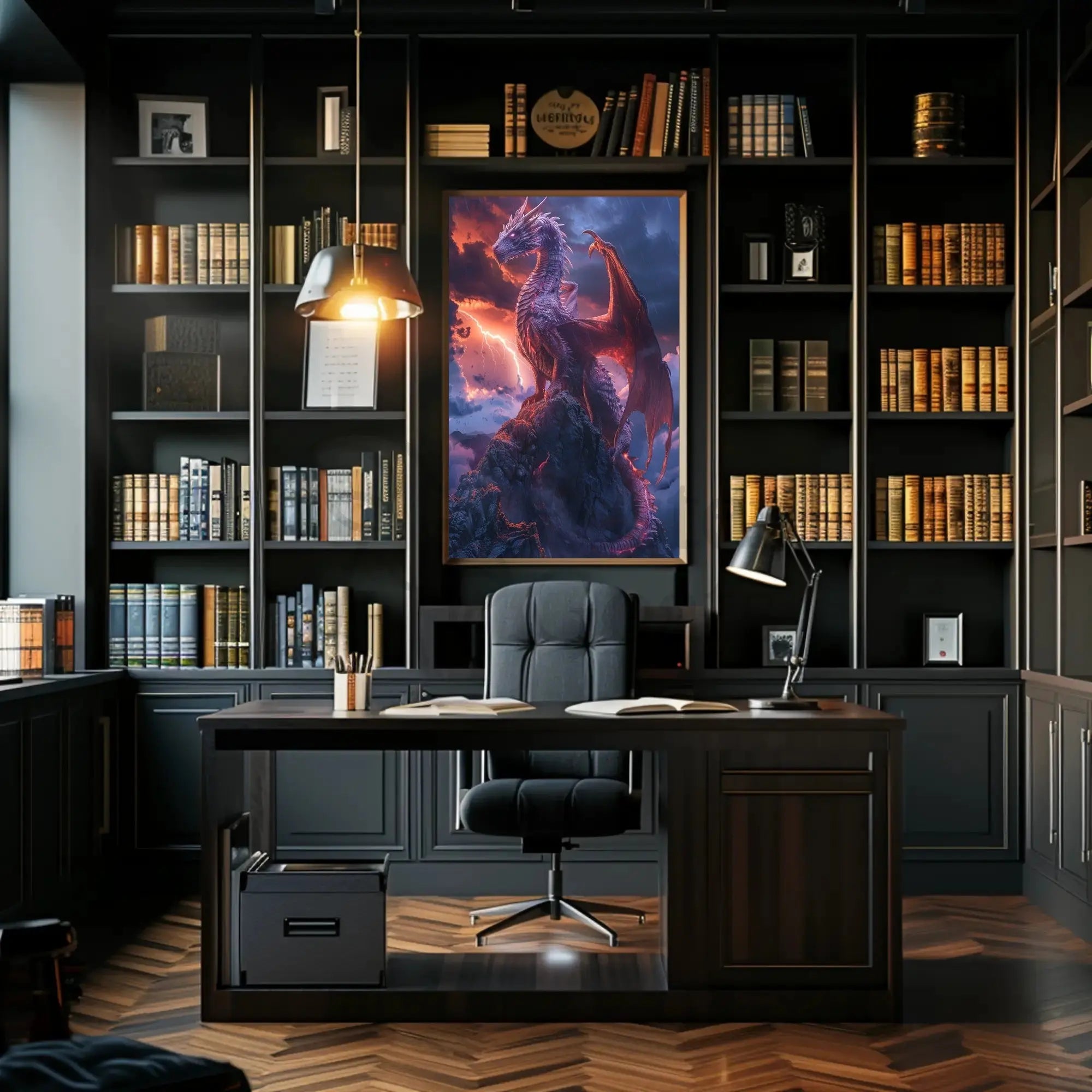 Majestic Dragon Fantasy Art Print - Abstract Poster PosterGoat
