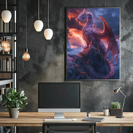 Majestic Dragon Fantasy Art Print - Abstract Poster PosterGoat