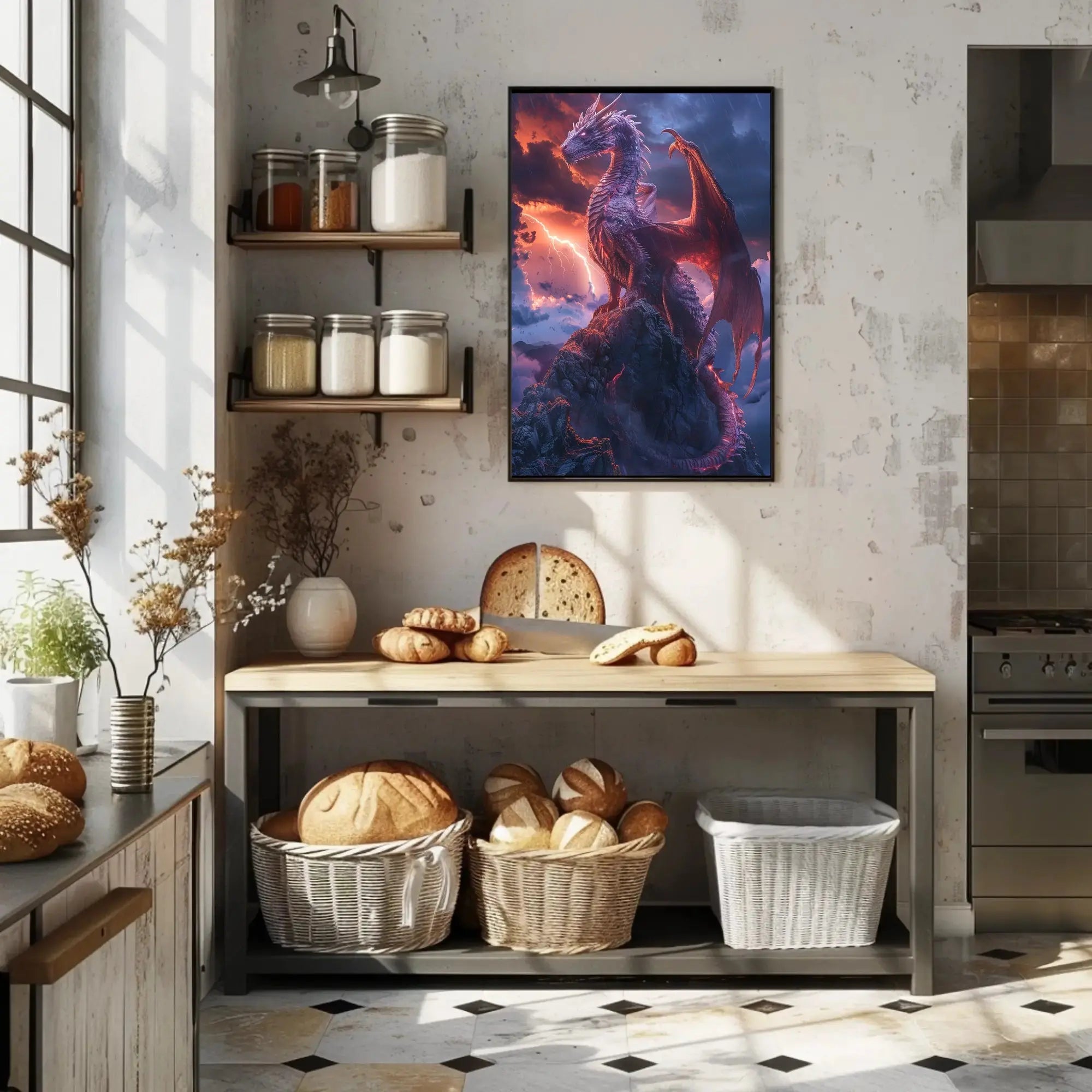 Majestic Dragon Fantasy Art Print - Abstract Poster PosterGoat