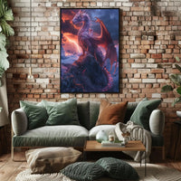 Majestic Dragon Fantasy Art Print - Abstract Poster PosterGoat