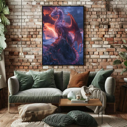 Majestic Dragon Fantasy Art Print - Abstract Poster PosterGoat