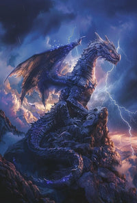Majestic Dragon Fantasy Artwork Poster PosterGoat