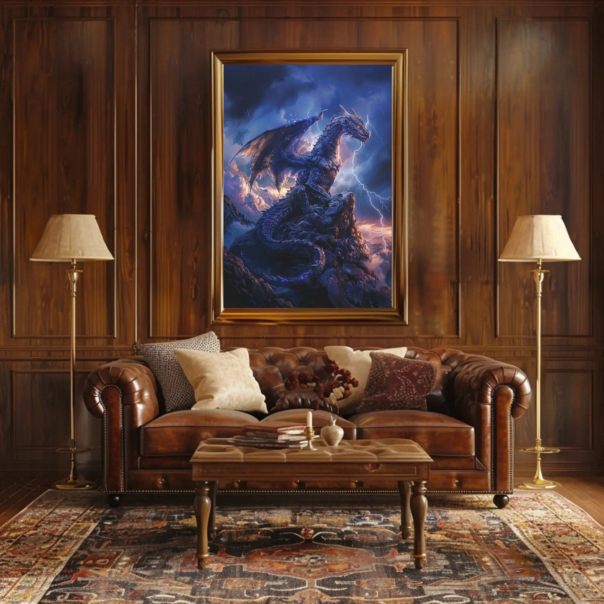 Majestic Dragon Fantasy Artwork Poster PosterGoat