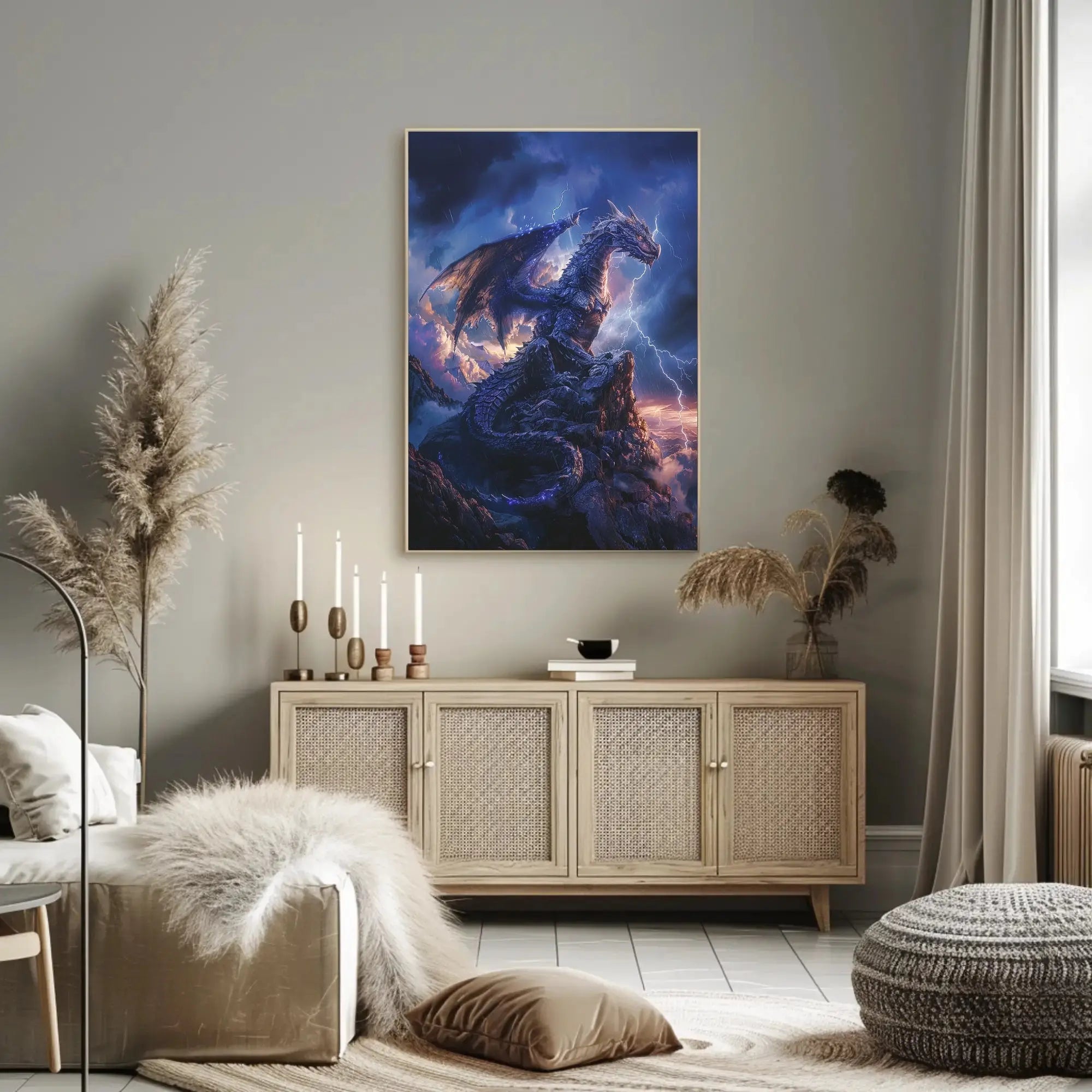 Majestic Dragon Fantasy Artwork Poster PosterGoat