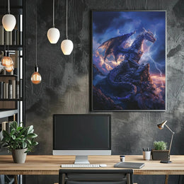 Majestic Dragon Fantasy Artwork Poster PosterGoat