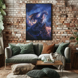 Majestic Dragon Fantasy Artwork Poster PosterGoat