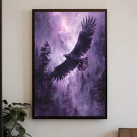 Majestic Eagle Soars Through Mystical Wilderness Animal Poster PosterGoat