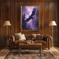 Majestic Eagle Soars Through Mystical Wilderness Animal Poster PosterGoat