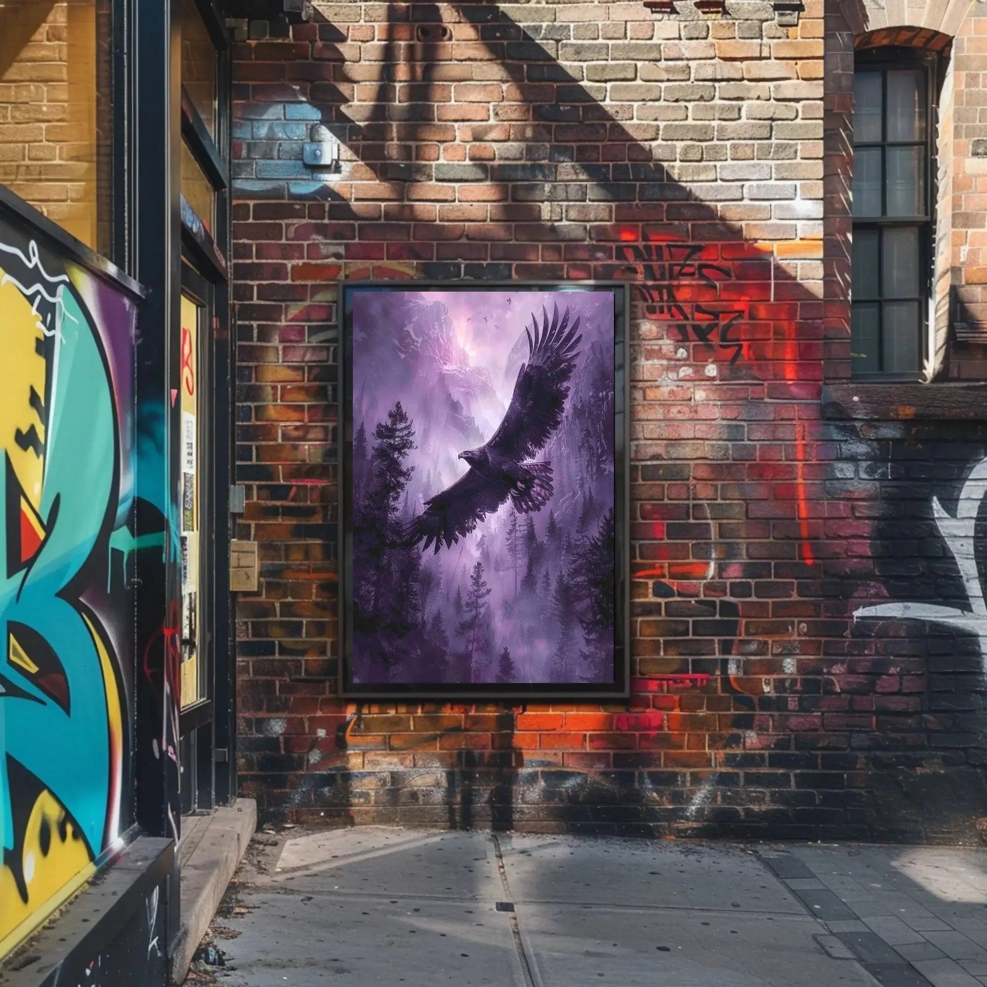 Majestic Eagle Soars Through Mystical Wilderness Animal Poster PosterGoat