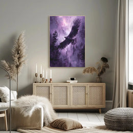 Majestic Eagle Soars Through Mystical Wilderness Animal Poster PosterGoat