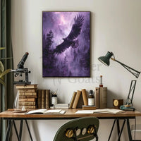 Majestic Eagle Soars Through Mystical Wilderness Animal Poster PosterGoat