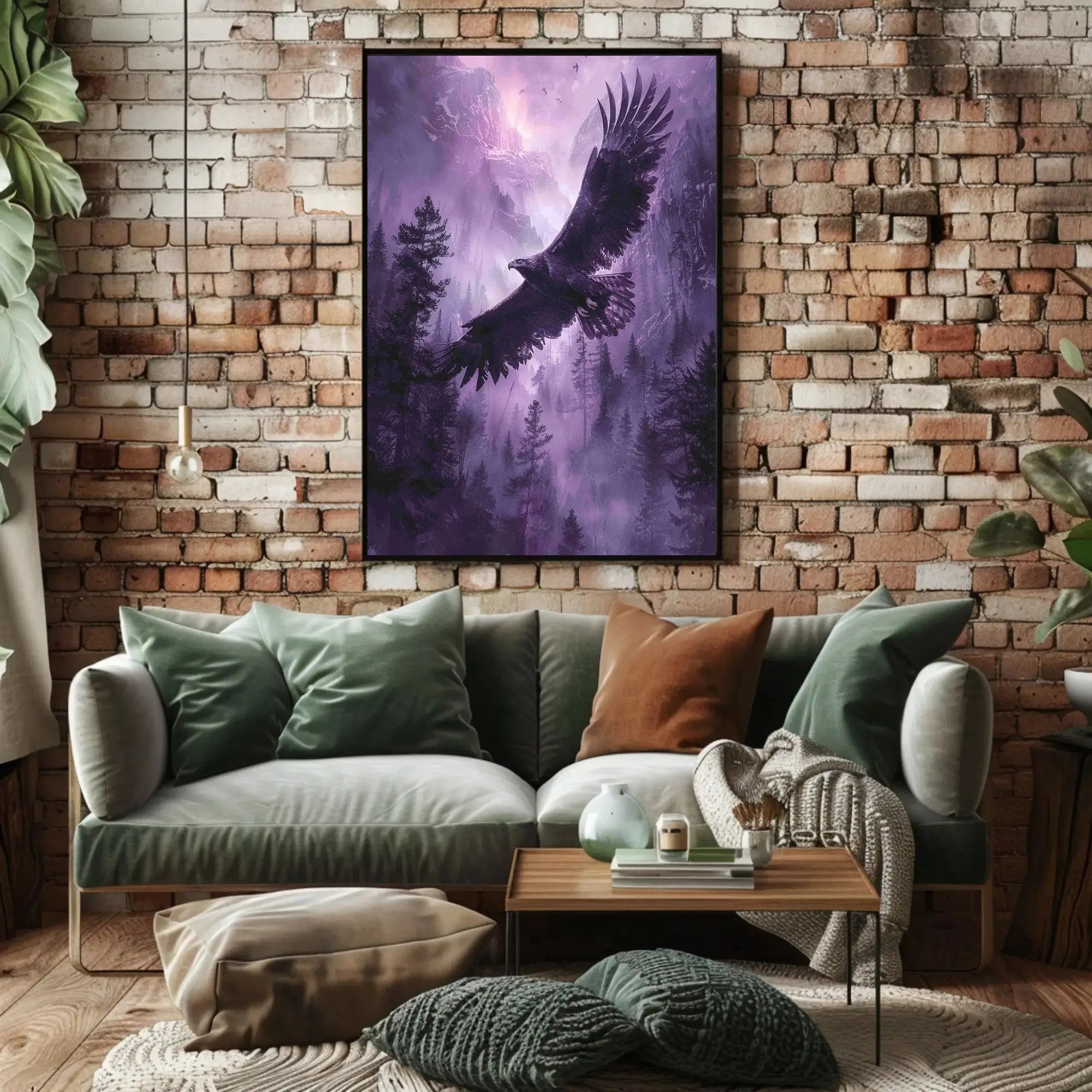Majestic Eagle Soars Through Mystical Wilderness Animal Poster PosterGoat