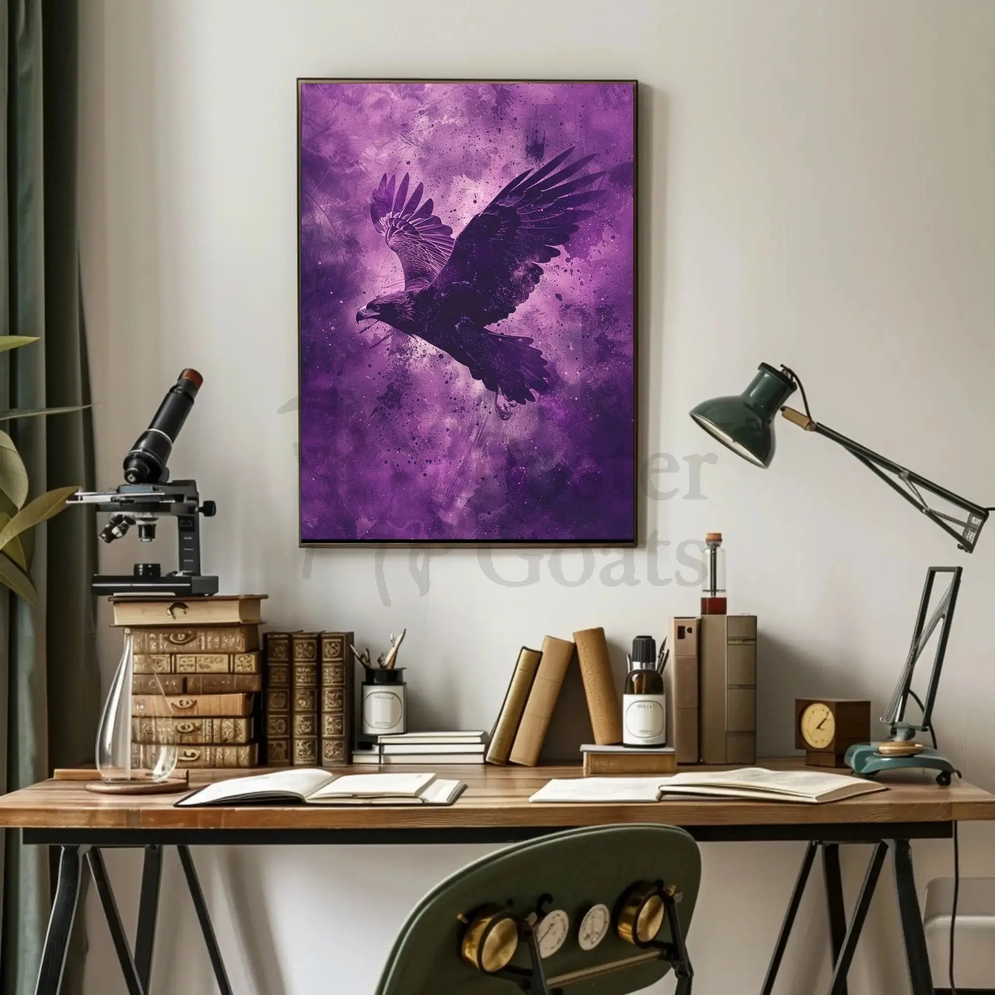 Majestic Eagle in Flight Abstract Artistic Poster PosterGoat