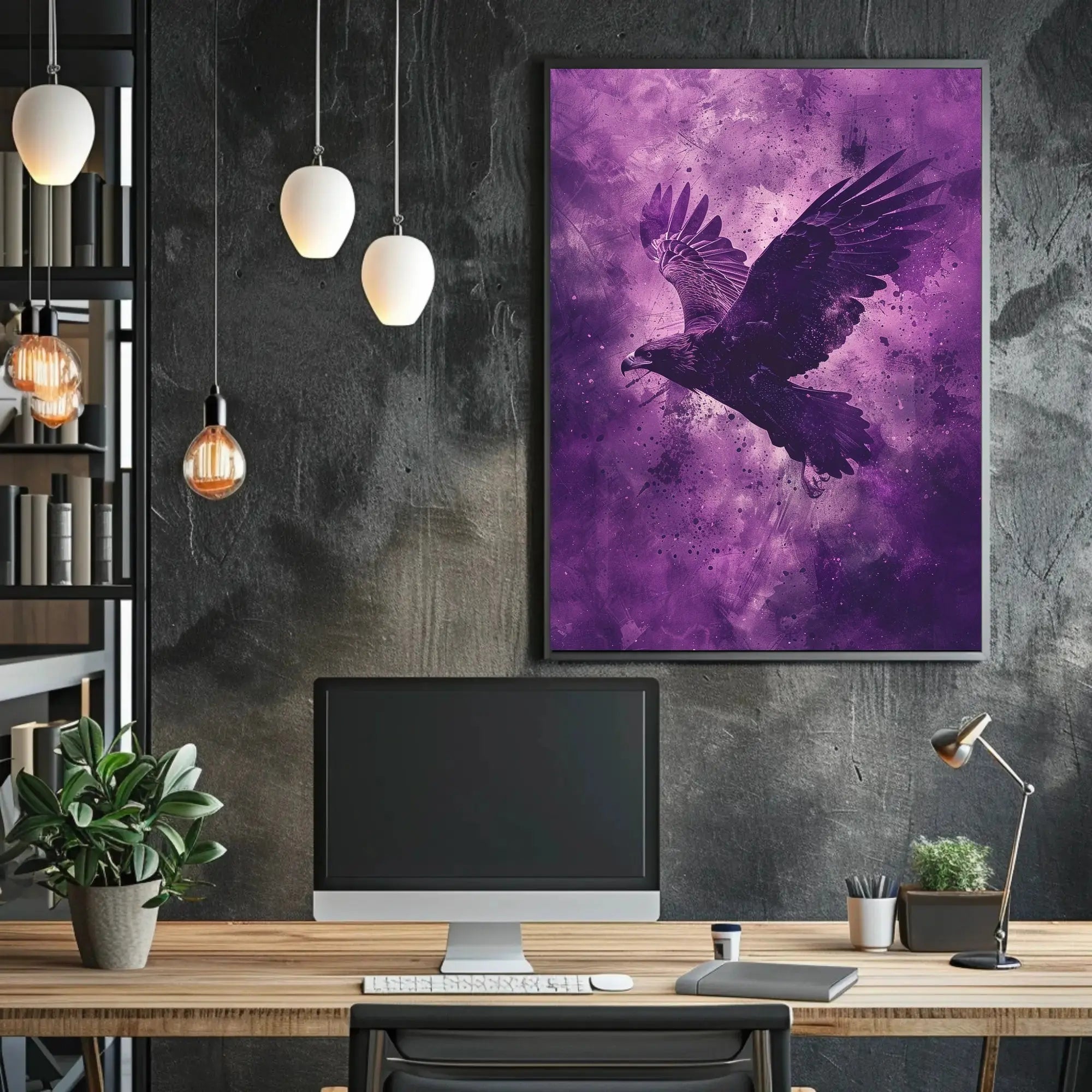 Majestic Eagle in Flight Abstract Artistic Poster PosterGoat