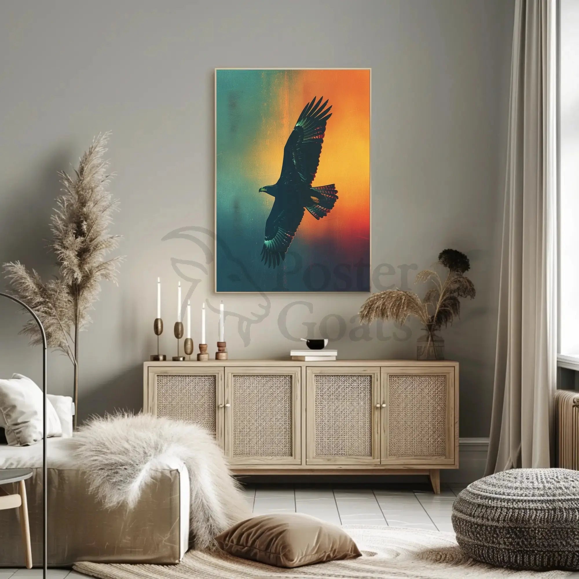 Majestic Eagle in Flight Animal Poster PosterGoat