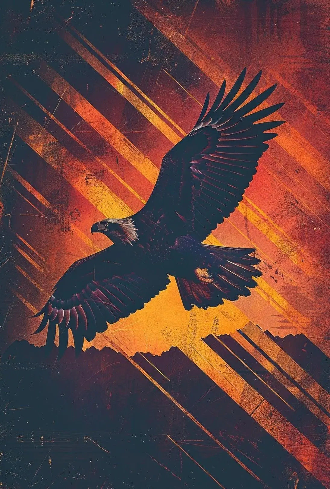 Majestic Eagle in Flight Artistic Animal Poster PosterGoat