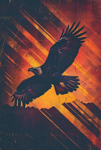 Majestic Eagle in Flight Artistic Animal Poster PosterGoat