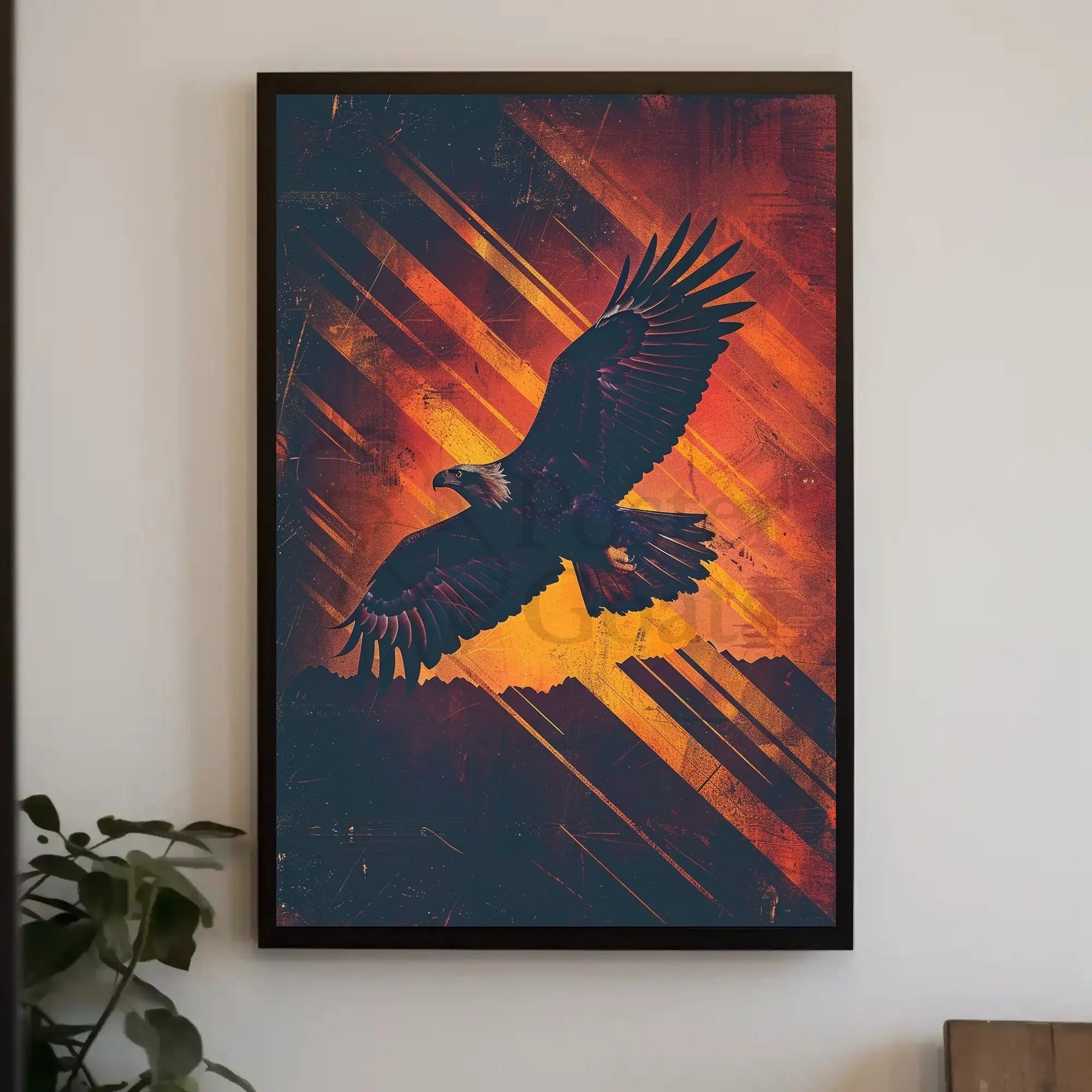 Majestic Eagle in Flight Artistic Animal Poster PosterGoat