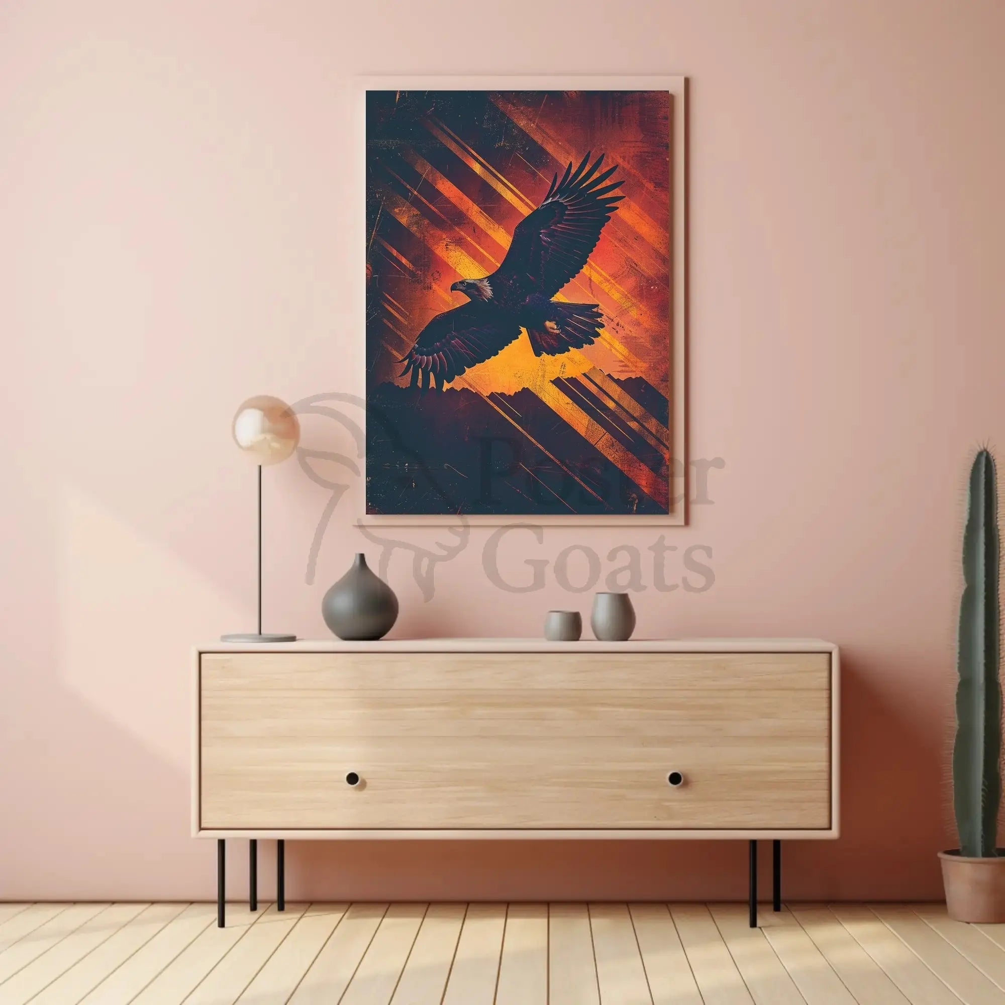 Majestic Eagle in Flight Artistic Animal Poster PosterGoat