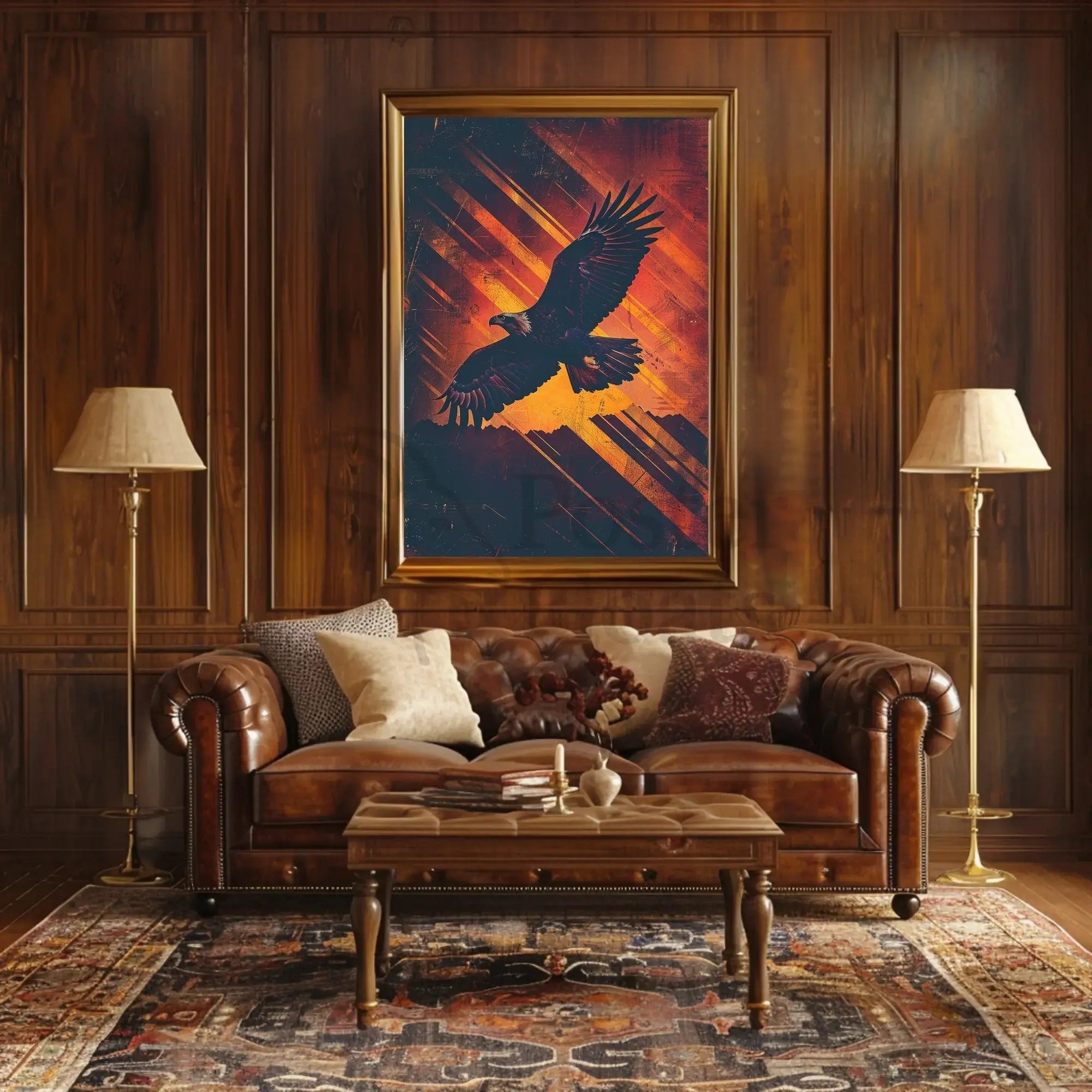Majestic Eagle in Flight Artistic Animal Poster PosterGoat