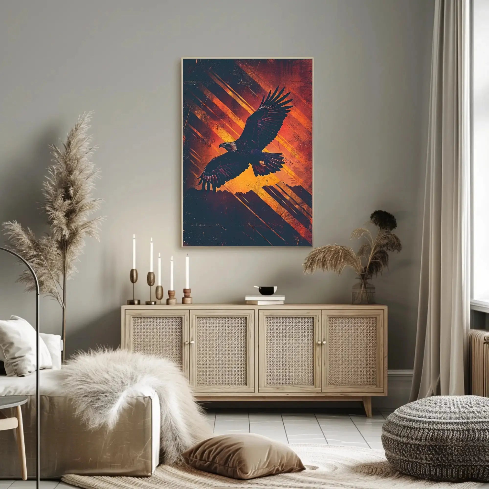 Majestic Eagle in Flight Artistic Animal Poster PosterGoat