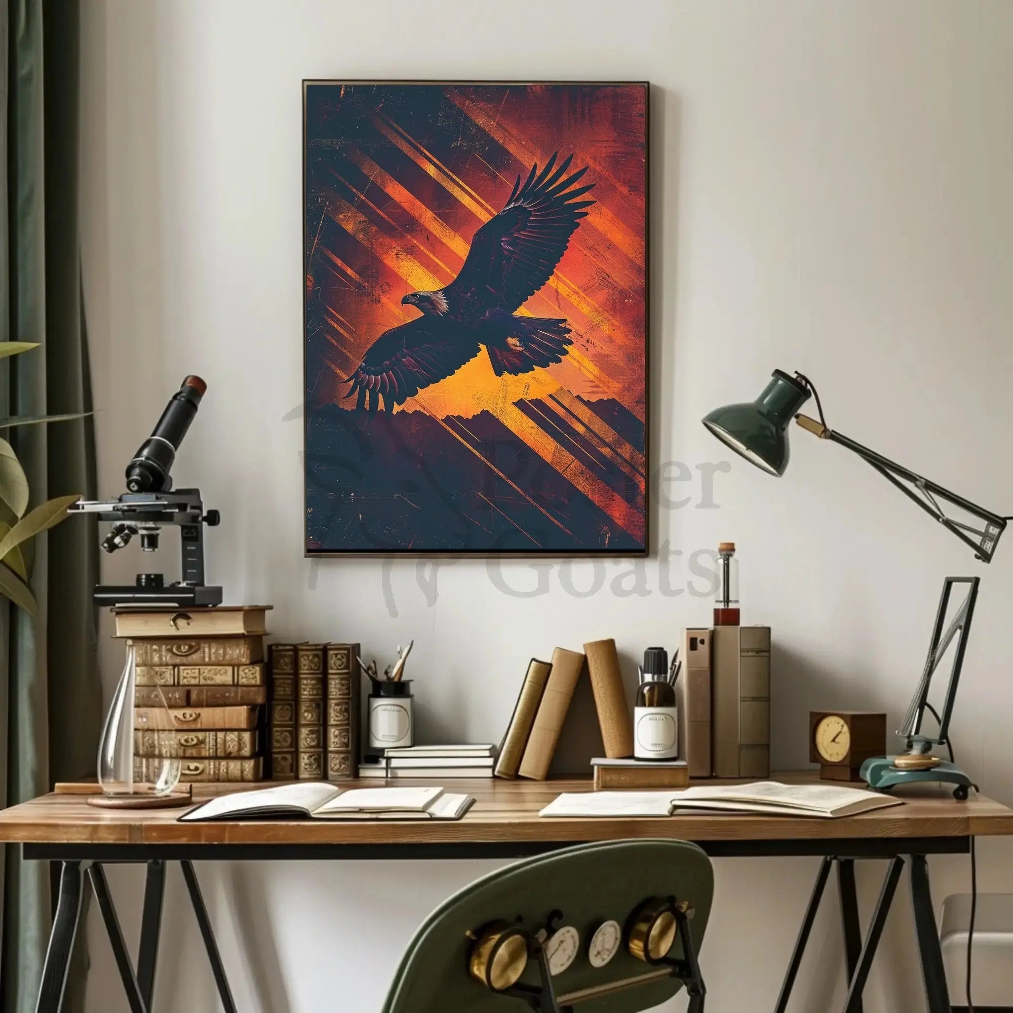 Majestic Eagle in Flight Artistic Animal Poster PosterGoat