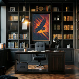 Majestic Eagle in Flight Artistic Animal Poster PosterGoat