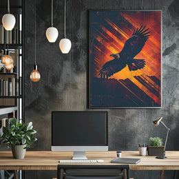 Majestic Eagle in Flight Artistic Animal Poster PosterGoat
