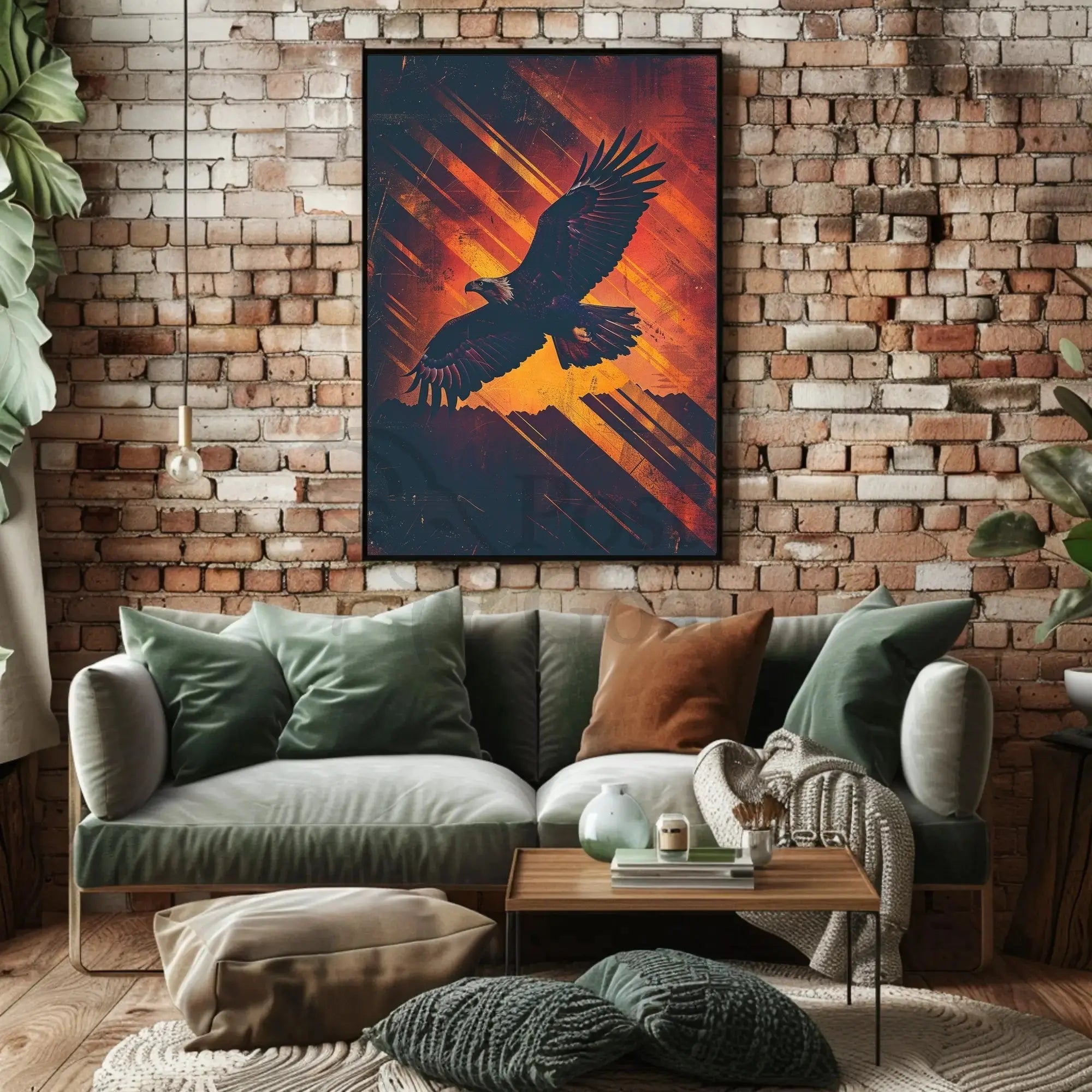 Majestic Eagle in Flight Artistic Animal Poster PosterGoat