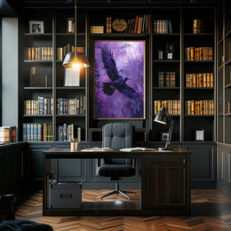 Majestic Eagle in Flight Over Forested Landscape Animal Poster PosterGoat